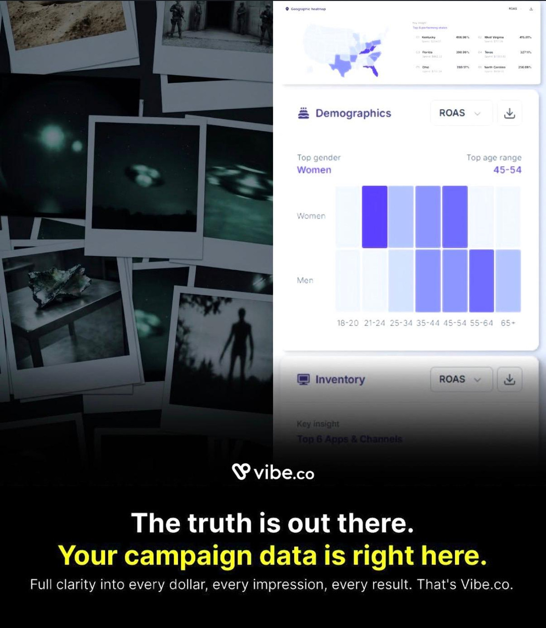 Vibe campaign creative shown in standard SDR and reconstructed 1200-nit HDR — standard SDR version